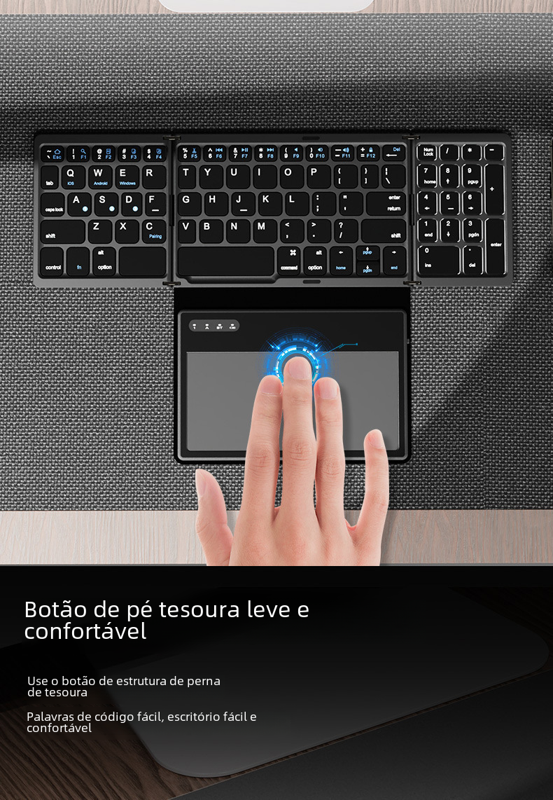 B055 Bluetooth Foldable Keyboard for Tablets & Phones