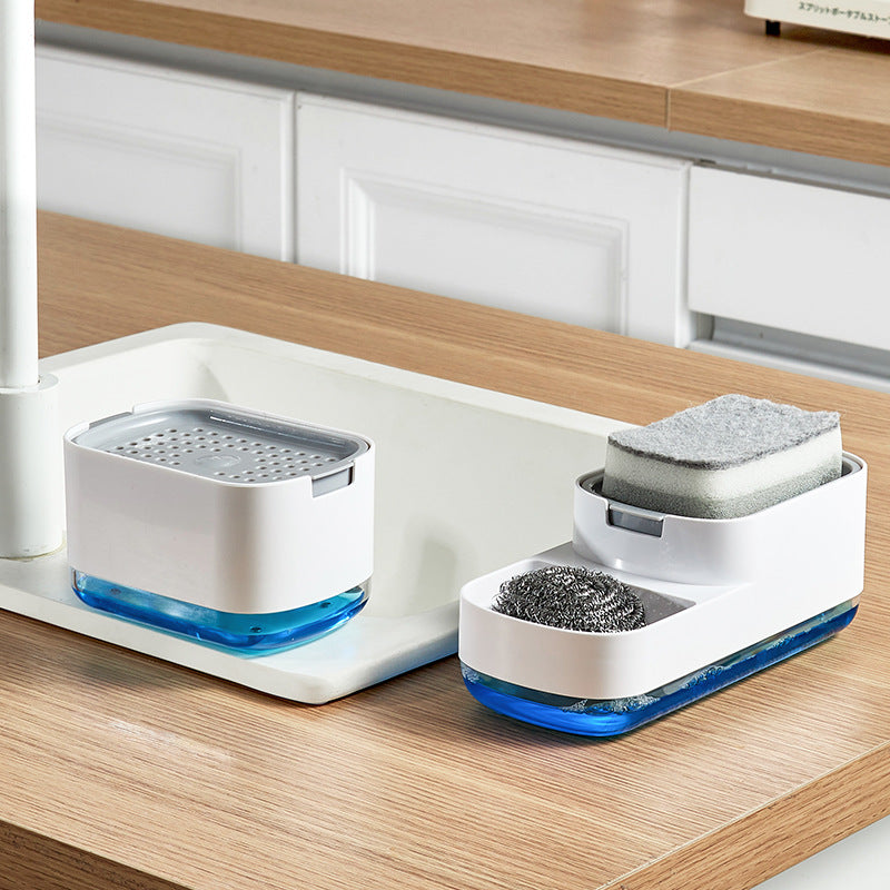 Upgraded Kitchen Manual Soap Dispenser and Storage Box