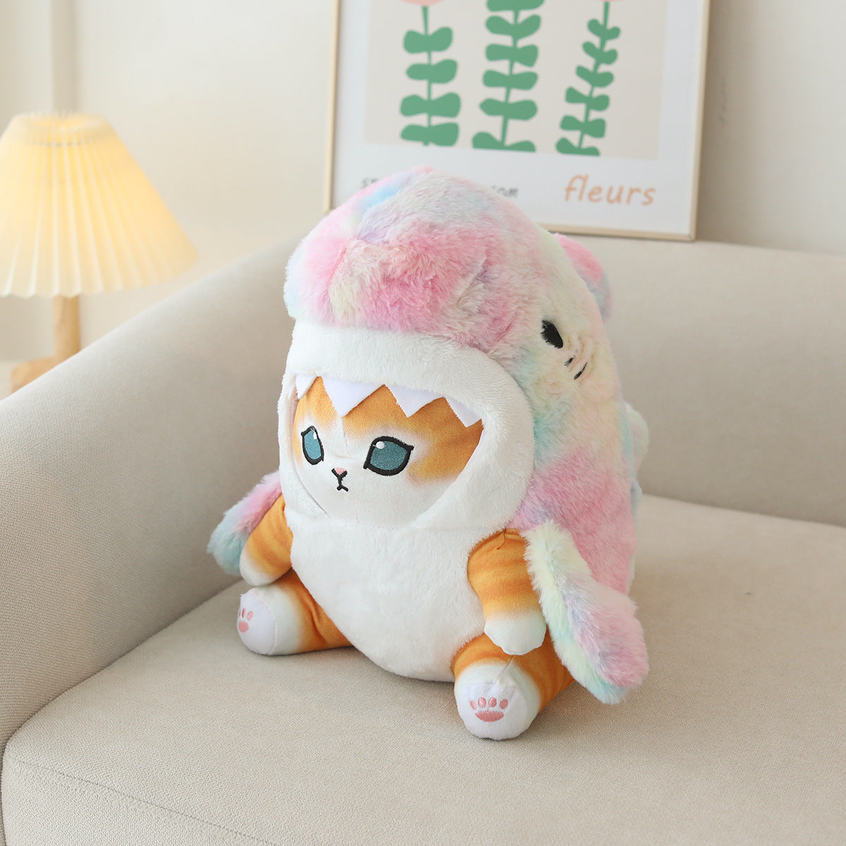 Cute Shark Cat Plush Toy Keychain - Japanese Style