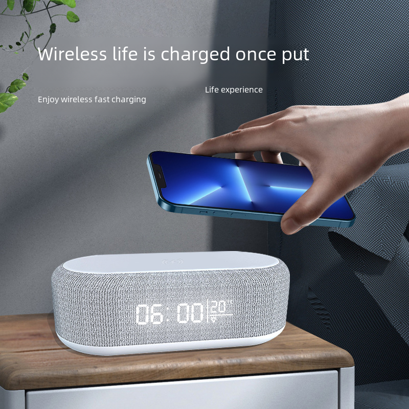 Amazon Desktop Clock Alarm with Wireless Charger & Lamp