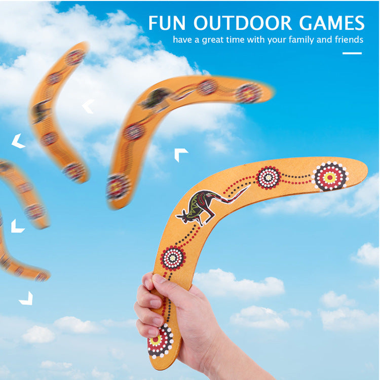 Wooden Boomerang V-Shaped Toy for Outdoor Fun