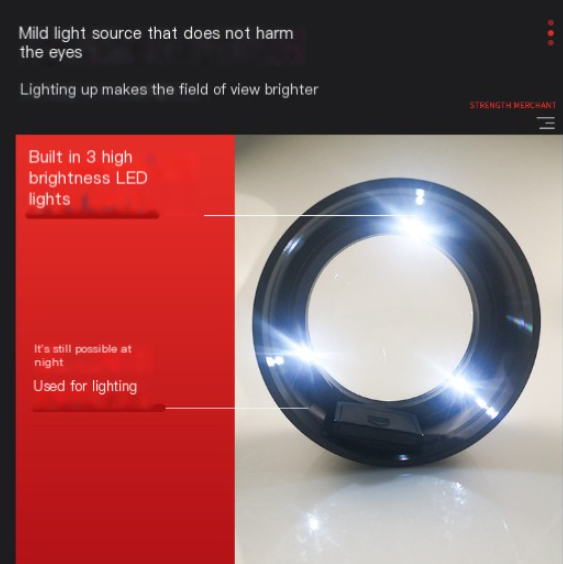 Metal Optical HD Reading Magnifier with Light