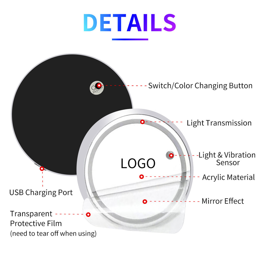 Car LED Lighted Cup Coaster with USB Charging