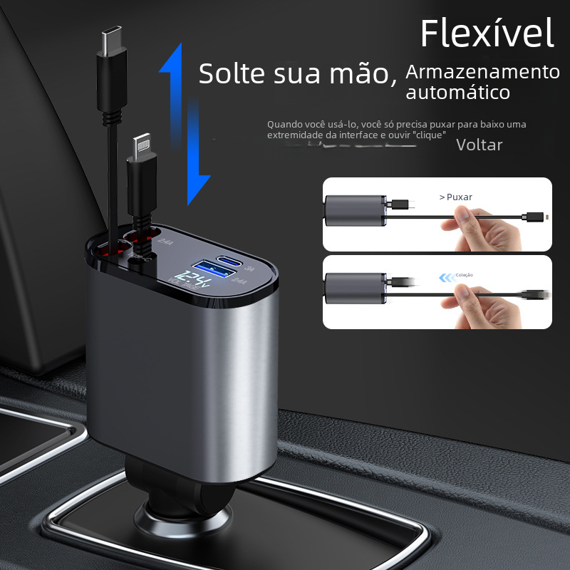 New Digital Display USB Car Charger 100W 4 Ports