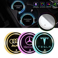 Car LED Lighted Cup Coaster with USB Charging
