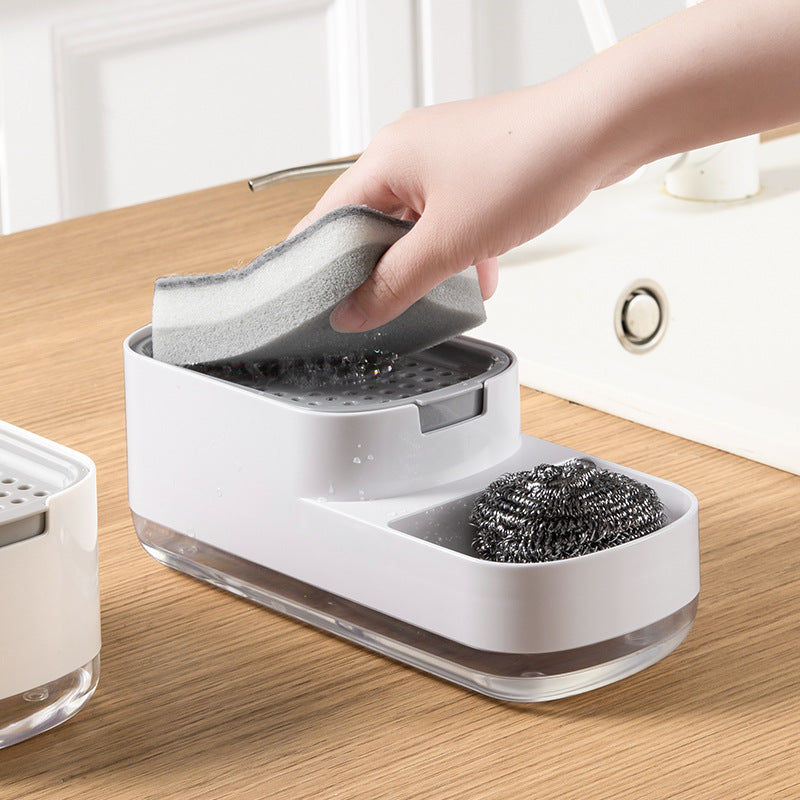 Upgraded Kitchen Manual Soap Dispenser and Storage Box