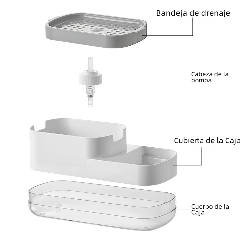 Upgraded Kitchen Manual Soap Dispenser and Storage Box