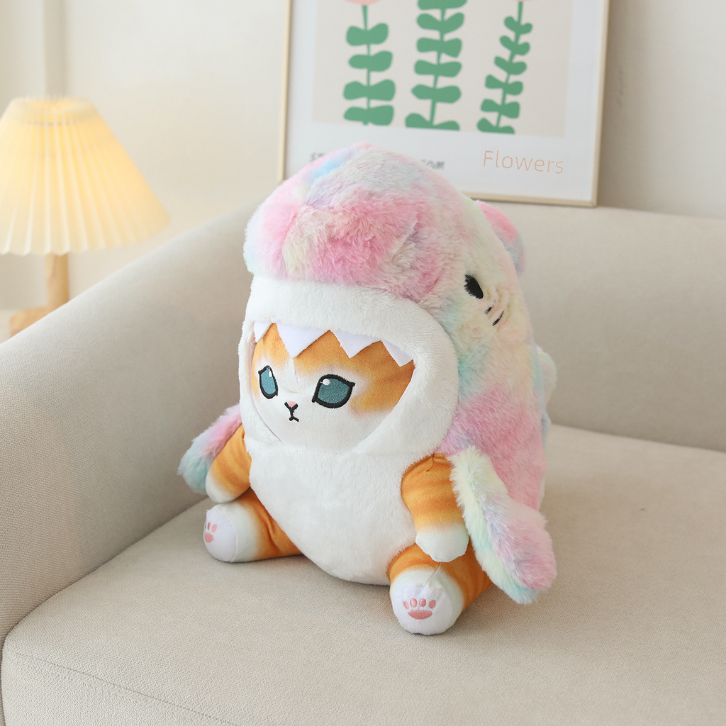 Cute Shark Cat Plush Toy Keychain - Japanese Style