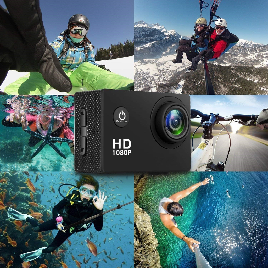 Mini 1080P Waterproof Sports Camera with 2.0-Inch Screen